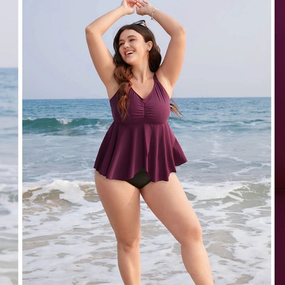 NWT BloomChic tankini swim top Purple